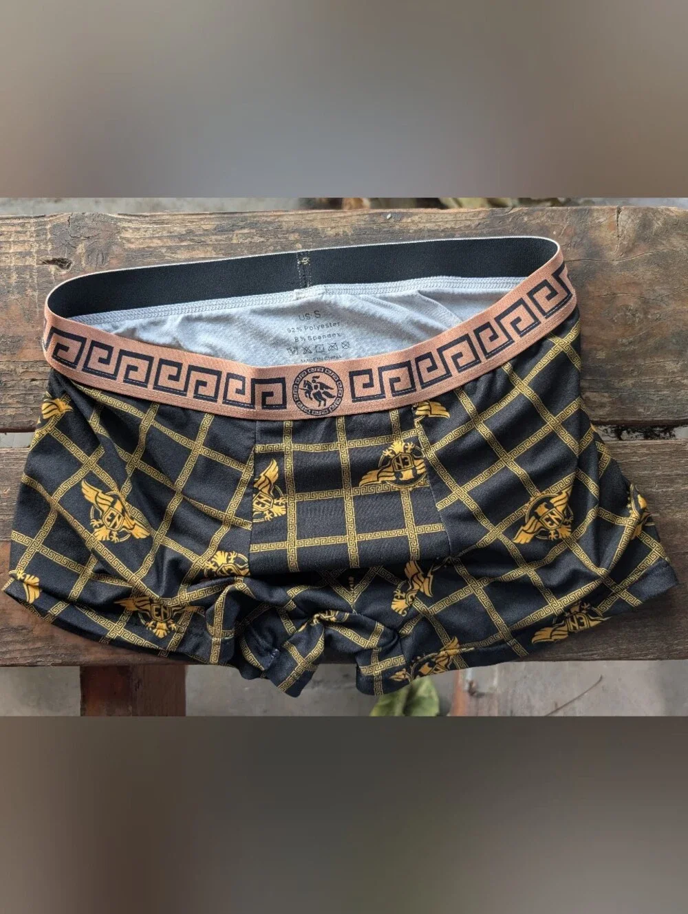 Men's Black & Gold Boxer Briefs